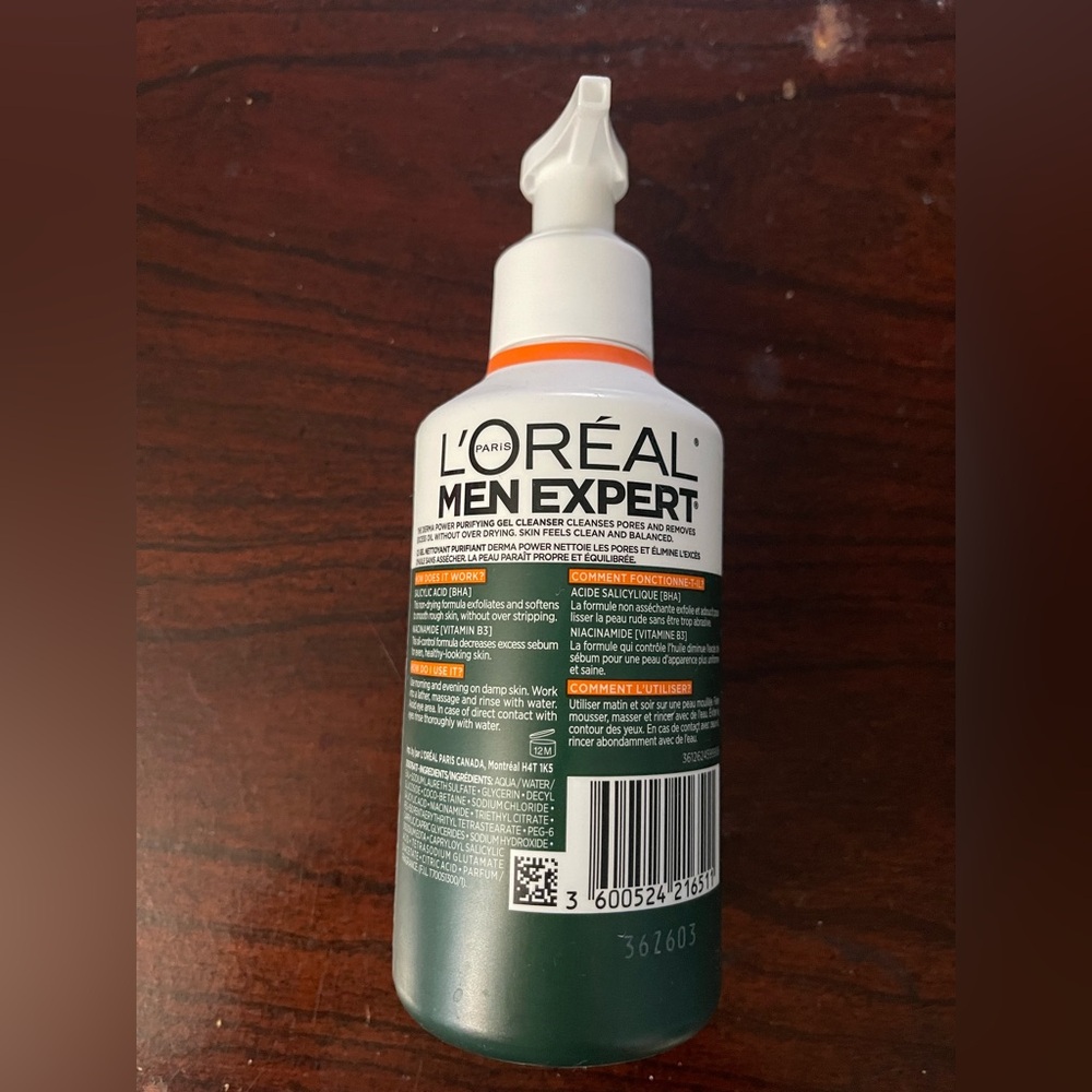 Loreal Paris Men Expert Derma Power Purifying Gel Facial Cleanser